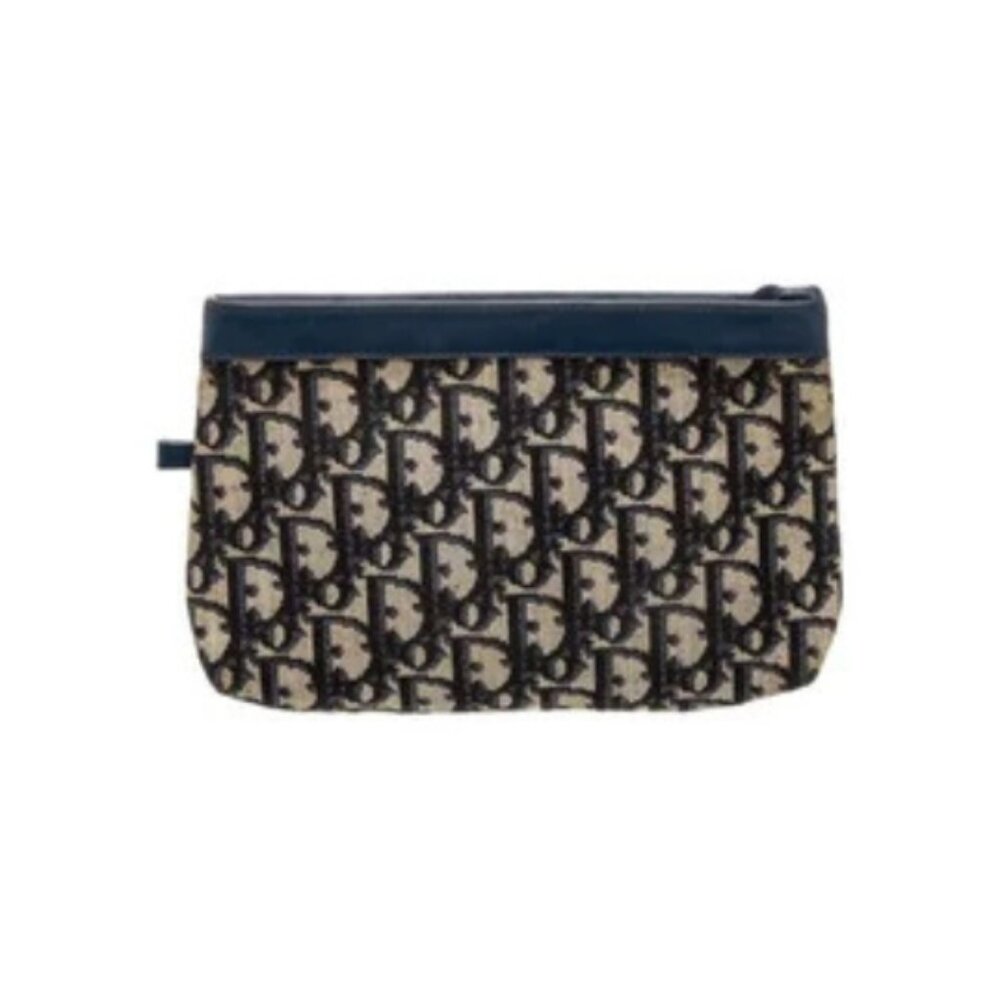 Christian Dior Trotter Monogram Zip Pouch Clutch
